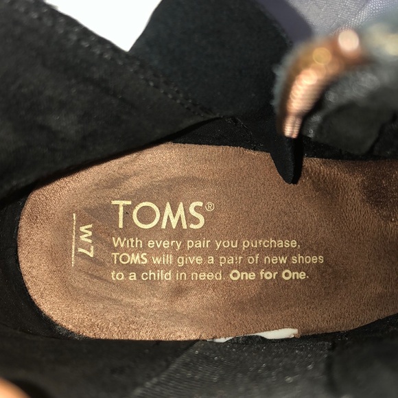 Toms Majorca Black Perforated Leather Peeptoe Heel - Picture 7 of 9